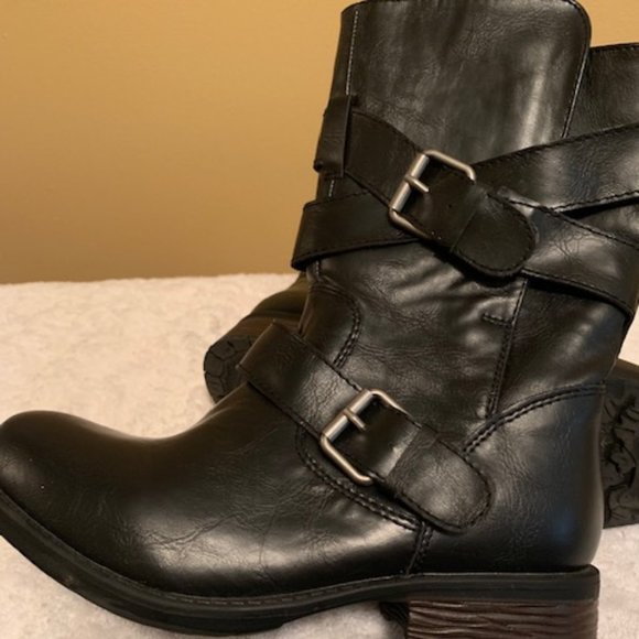Shoes - Black Buckle Boots "Final sale"